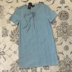 Chambray Tie-Up Dress